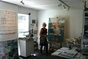 Monica Shelton - Painting in her Studio